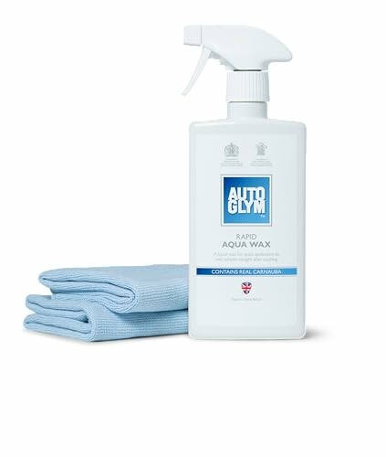 Autoglym Rapid Aqua Wax bottle with microfiber cloth