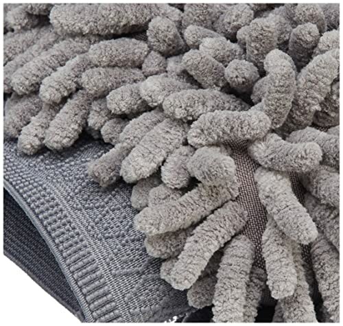 Close-up of gray plush textured fabric